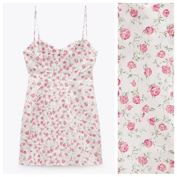 ZARA Floral Mini Dress - Picture 2 of 6